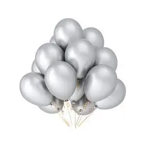 Made in India 12 inch HD Metallic Finish Balloons for Brthday / Anniversary Party Decoration (Silver 50)