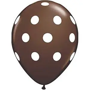 Stock Metallic Premium Party & Celebration Brown Polka Dot Balloon- Pack of 75