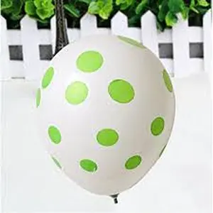 Stock Metallic Premium Party & Celebration White Polka Dot Balloon- Pack of 75