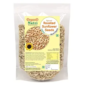 OrganoNutri Roasted Sunflower Seeds | Spiced - Pudina-Lemon-Black Pepper | Premium Roast | 450g