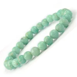 Reiki Crystal Products Natural AAA Amazonite Bracelet Crystal Stone 6 mm Round Bead Bracelet for Reiki Healing and Crystal Healing Stones