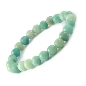 Reiki Crystal Products Natural AA Amazonite Bracelet Crystal Stone 6 mm Round Bead Bracelet for Reiki Healing and Crystal Healing Stones