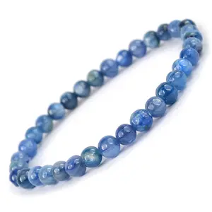 Reiki Crystal Products Natural Kynite Bracelet Crystal Stone 6 mm Round Bead Bracelet for Reiki Healing and Crystal Healing Stones