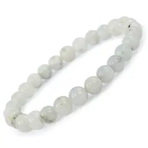 Reiki Crystal Products Natural AAA Rainbow Moonstone Bracelet Crystal Stone 6 mm Round Bead Bracelet for Reiki Healing and Crystal Healing Stones