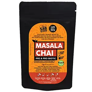 Probiotic Masala Chai Instant Tea Powder (60 Gms 40 Cups) Dairy Free Unsweetened Instant Masala Tea Powder For Home Use Cafe Food Service No Mess and No Steeping!