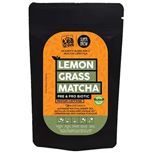Superbrew Lemongrass Matcha Green Tea Powder (30g) to support a healthy digestive system and immunity - 1 Billion CFUs of heat-stable Delicious Probiotic Lemongrass Tea Matcha Powder
