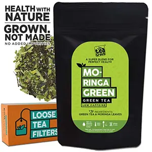 Superfood Moringa Green Tea for Balanced Blood Sugar and Digestion | Steep as Hot Wellness Tea or Iced Super Green Moringa Tea | Medium Caffeine (100 Grams 50 Cups)