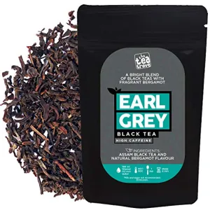 Earl Grey Tea Leaves (100 g) Fine Black Tea with Natural Bergamot for Healthy Teeth & Stress Burst Steep as Hot or Iced Bergamot Tea (50 Cups)