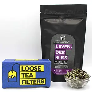Lavender Bliss Black Tea with Loose Tea Filter for Relaxation and Healthy Skin and Hair (100 Gm 50 Cups)