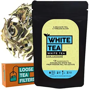 White Darjeeling Tea with Loose Tea Filter for Healthy Calcium & Heart | 50g