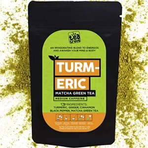 Turmeric Matcha Green Tea Powder - 100% Organic Premium Grade Matcha Powder From Japan with Turmeric Ginger Black pepper and Cinnamon Powder for Delicious Latte (30 g 20 Cups)