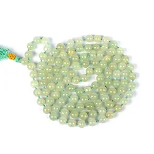 Green Jade Mala Necklace 6 mm Crystal Stone Mala 108 Bead Jaap Mala for Reiki Healing and Crystal Healing Stone Mala (Color : Green)