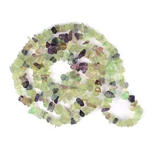 Natural Multi Fluorite Mala / Necklace Crystal Stone Chip Bead Mala for Reiki Healing and Crystal Healing Stons (Color : Multi)