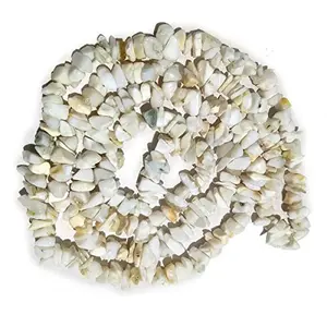 Natural Australian Opal Mala / Necklace Crystal Stone Chip Bead Mala for Reiki Healing and Crystal Healing Stons (Color : Creem)