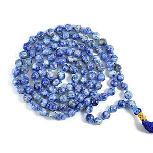 Sodalite Mala Necklace 6 mm Crystal Stone Mala 108 Bead Jaap Mala for Reiki Healing and Crystal Healing Stone Mala (Color : Blue)