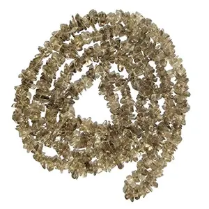 Smoky Quartz Mala/Necklace Natural Crystal Stone Chip Bead Mala for Reiki Healing and Crystal Healing Stone (Color : Grey)