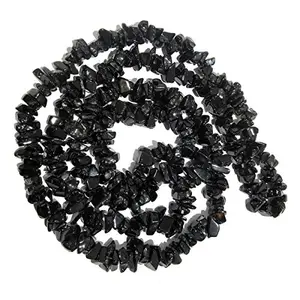 Natural Black Onyx Mala / Necklace Crystal Stone Chip Bead Mala for Reiki Healing and Crystal Healing Stons (Color : Black)