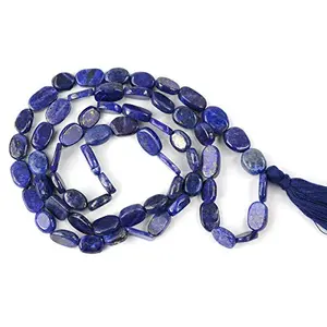 Natural Lapis Lazuli Mala Oval Bead Crystal Stone Mala for Reiki Healing and Crystal Healing Stones (Color : Blue)