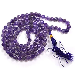 Crystu Natural Semi Precious Crystal Stone 6 mm 108 Beads Jap Mala / Necklace for Reiki Healing Stones