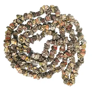Natural Leopard Jasper Mala / Necklace Crystal Stone Chip Bead Mala for Reiki Healing and Crystal Healing Stons (Color : Multi)