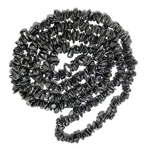 Natural Hematite Mala / Necklace Crystal Stone Chip Bead Mala for Reiki Healing and Crystal Healing Stons (Color : Silver)
