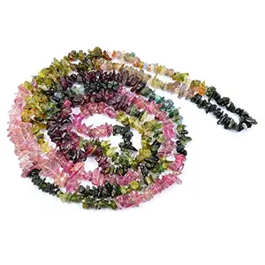 Natural Multi Tourmaline Mala / Necklace Crystal Stone Chip Bead Mala for Reiki Healing and Crystal Healing Stons (Color : Multi)