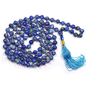 Lapis Lazuli Mala Necklace 6 mm Crystal Stone Mala 108 Bead Jaap Mala for Reiki Healing and Crystal Healing Stone Mala (Color : Blue)