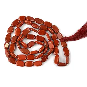 Natural Stone Red Jasper Oval Beads Healing Necklace Jap Chakra Mala for Men and Women
