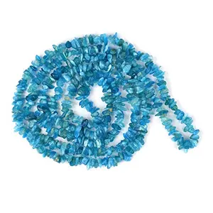 Natural Apatite Neon Mala / Necklace Crystal Stone Chip Bead Mala for Reiki Healing and Crystal Healing Stons (Color : Blue)