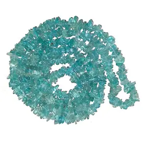 Apatite Mala/Necklace Natural Crystal Stone Chip Bead Mala for Reiki Healing and Crystal Healing Stone (Color : Blue)