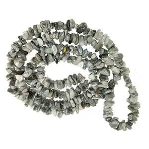 Natural Cats Eye Mala/Necklace Natural Crystal Stone Chip Bead Mala for Reiki Healing and Crystal Healing Stone (Color : Grey)