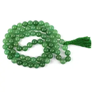 Natural Green Jade Mala Crystal Stone 10 mm Round Beads Mala for Reiki Healing Stones (Color : Green)