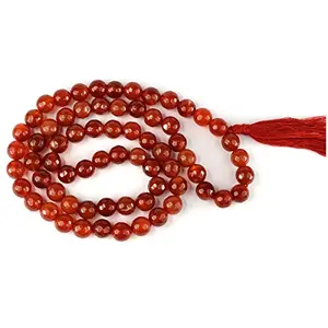 Natural Red Onyx Mala Crystal Stone 10 mm Faceted / Diamond Cut Bead Mala for Reiki Healing Stone (Color : Red)