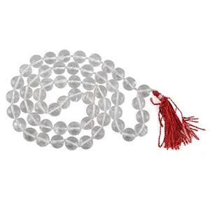 Natural AAA Clear Quartz Mala Crystal Stone 10 mm Round Beads Mala for Reiki Healing Stones (Color : Clear)