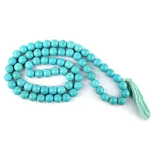 Turquoise Syn Mala Crystal Stone 10 mm Round Beads Mala for Reiki Healing Stones (Color : Blue)