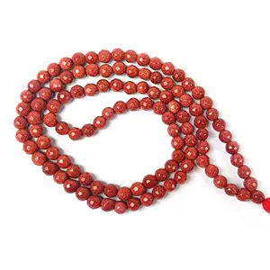Brown Goldstone Mala/Necklace Diamond Cut 6 mm Crystal Stone Mala for Reiki Healing and Crystal Healing Stones for Men's and Women's (Goldstone Brown)