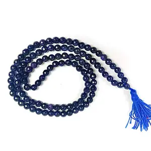 Blue Goldstone Mala/Necklace Diamond Cut 6 mm Crystal Stone Mala for Reiki Healing and Crystal Healing Stones (Color : Blue)