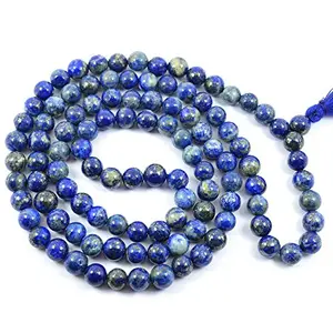 Lapis Lazuli 8 mm Stone Mala - Necklace Crystal Mala 108 Beads Jaap Mala for Reiki Healing and Crystal Healing Stone (Color : Blue)