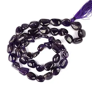 Amethyst Mala Tumble Bead Crystal Stone Mala/Necklace for Reiki Healing and Crystal Healing Stone (Color : Purple)