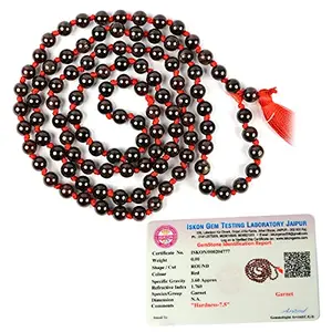 Certified Natural Garnet Mala Semi Precious Crystal Stone 6 mm 108 Beads Jap Mala / Necklace for Reiki Healing Stones (Color : Red)