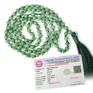 Certified Natural Green Jade Mala Semi Precious Crystal Stone 6 mm 108 Beads Jap Mala / Necklace for Reiki Healing Stones (Color : Green)