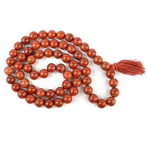 Natural Red Jasper Mala Crystal Stone 10 mm Round Beads Mala for Reiki Healing Stones (Color : Red)