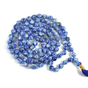 Certified Natural Sodalite Mala Semi Precious Crystal Stone 6 mm 108 Beads Jap Mala / Necklace for Reiki Healing Stones (Color : Blue)