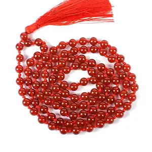 Red Onyx Mala - Necklace 8 mm Crystal Stone Mala 108 Beads Jaap Mala for Reiki Healing and Crystal Healing Stone (Color : Red) Red