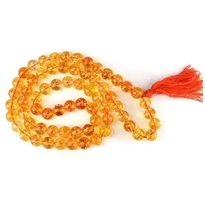 Natural Citrine Mala Crystal Stone 10 mm Round Beads Mala for Reiki Healing Stones (Color : Yellow)