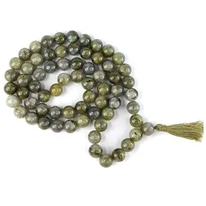 Natural Labradorite Mala Crystal Stone 10 mm Round Beads Mala for Reiki Healing Stones (Color : Green)