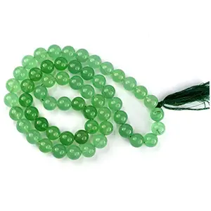Natural Green Aventurine Mala Crystal Stone 12 mm Round Beads Mala for Reiki Healing Stones (Color : Green)