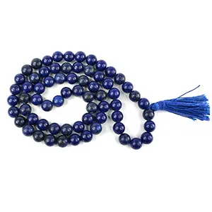 Natural Lapis Lazuli Mala Crystal Stone 10 mm Round Beads Mala for Reiki Healing Stones (Color : BLue)