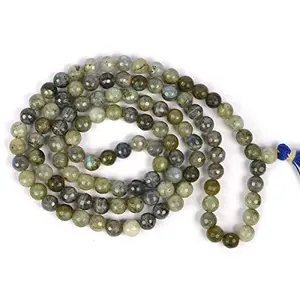 Natural Labradorite Mala Crystal Stone 8 mm Diamond Cut / Faceted 108 Beads Jap Mala for Reiki Healing Stones (Color : Green)
