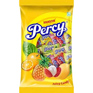 Percy Mix Fruits Candy Birthday Toffee Pouch [Assorted Mango Orange Pan Cola Lichi Chocolate Gift] (Pack of 2) 480g